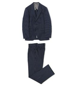 リネンウール シングルブレステッド2Bスーツ Dormeuil Tumbled Linen