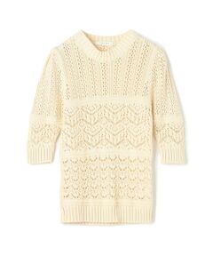 TOMORROWLAND / トゥモローランド ニット・セーター | パターンコットン ハーフスリーブプルオーバー