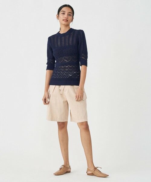 TOMORROWLAND / トゥモローランド ニット・セーター | パターンコットン ハーフスリーブプルオーバー | 詳細1