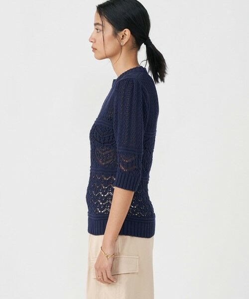 TOMORROWLAND / トゥモローランド ニット・セーター | パターンコットン ハーフスリーブプルオーバー | 詳細3