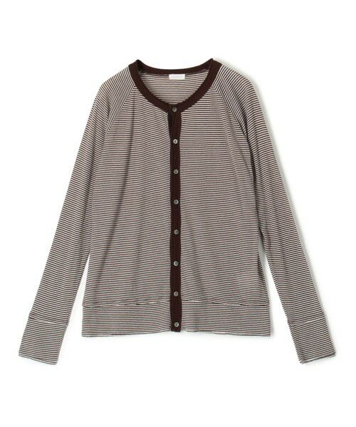 TOMORROWLAND / トゥモローランド カーディガン・ボレロ | ガーゼフライスジャージー クルーネックカーディガン（48 ダークブラウン系）