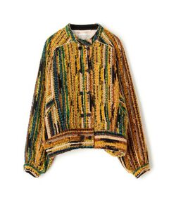 TOMORROWLAND / トゥモローランド ノーカラージャケット | forte_forte ミックスカラー ストライプブルゾン