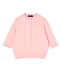 TOMORROWLAND / トゥモローランド カーディガン・ボレロ | ファインポリエステル ハーフスリーブポケットカーディガン