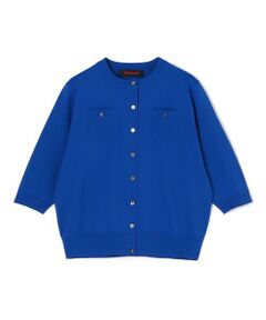 TOMORROWLAND / トゥモローランド カーディガン・ボレロ | ファインポリエステル ハーフスリーブポケットカーディガン