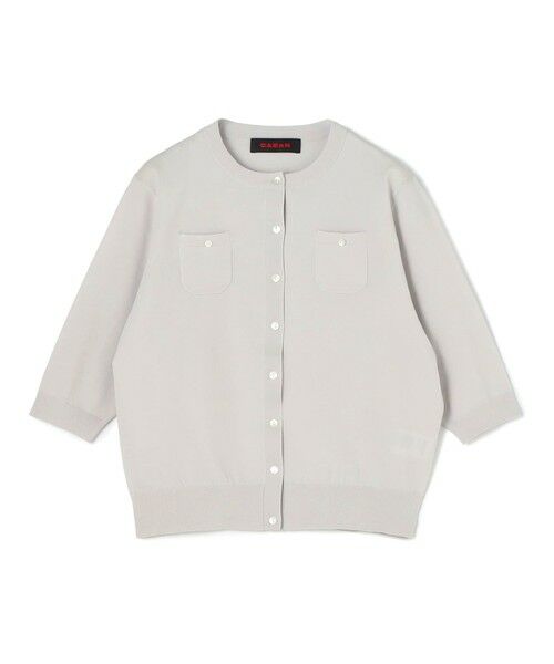 TOMORROWLAND / トゥモローランド カーディガン・ボレロ | ファインポリエステル ハーフスリーブポケットカーディガン（13 ライトグレー）