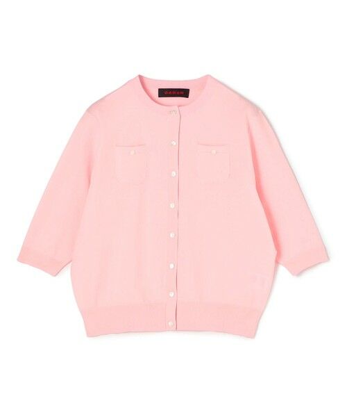 TOMORROWLAND / トゥモローランド カーディガン・ボレロ | ファインポリエステル ハーフスリーブポケットカーディガン（31 ライトピンク）