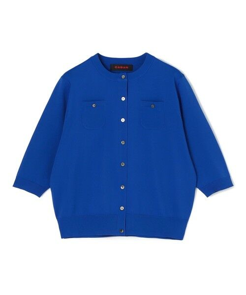 TOMORROWLAND / トゥモローランド カーディガン・ボレロ | ファインポリエステル ハーフスリーブポケットカーディガン（65 ロイヤルブルー）