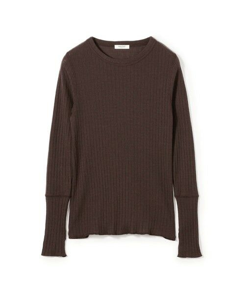 TOMORROWLAND / トゥモローランド カットソー(半袖以外) | ウールリブ クルーネックプルオーバー(49 ダークブラウン)