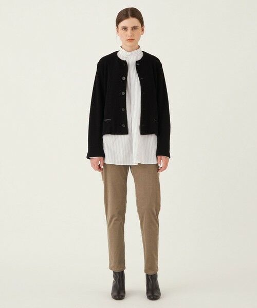 TOMORROWLAND / トゥモローランド ノーカラージャケット | ファインブークレー クルーネックジャケット | 詳細1