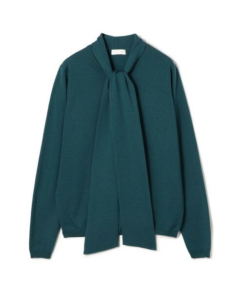 TOMORROWLAND / トゥモローランド ニット・セーター | スーパーエクストラファインウール ボウタイプルオーバー(67 ダークブルー)