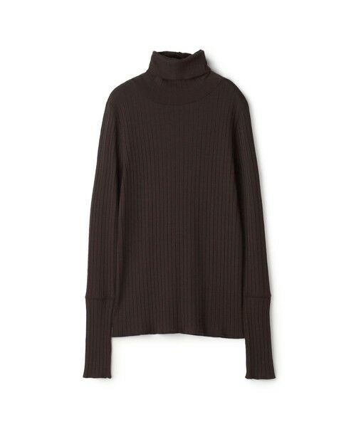 TOMORROWLAND / トゥモローランド カットソー(半袖以外) | ウールリブ タートルネックプルオーバー(49 ダークブラウン)