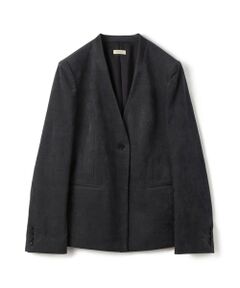 TOMORROWLAND / トゥモローランド ノーカラージャケット | コットンレーヨンベルベット ノーカラージャケット