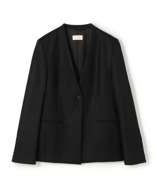 TOMORROWLAND/トゥモローランド フランネルウールストレッチ ノーカラージャケット 19 ブラック 34(7号) TOMORROWLAND/トゥモローランド フランネルウールストレッチ ノーカラージャケット 19 ブラック 34(7号)