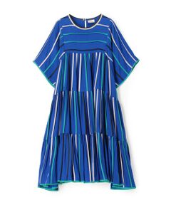 TOMORROWLAND / トゥモローランド ミニ丈・ひざ丈ワンピース | BODICE STUDIO マルチカラーパイピング ティアードドレス　