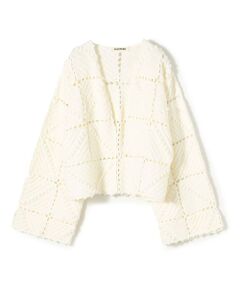 TOMORROWLAND / トゥモローランド カーディガン・ボレロ | ポップコーンクロシェ フロントオープンカーディガン