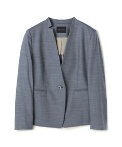 TOMORROWLAND / トゥモローランド ノーカラージャケット | 【一部WEB先行予約】シャイニーシャーク キザミカラージャケット