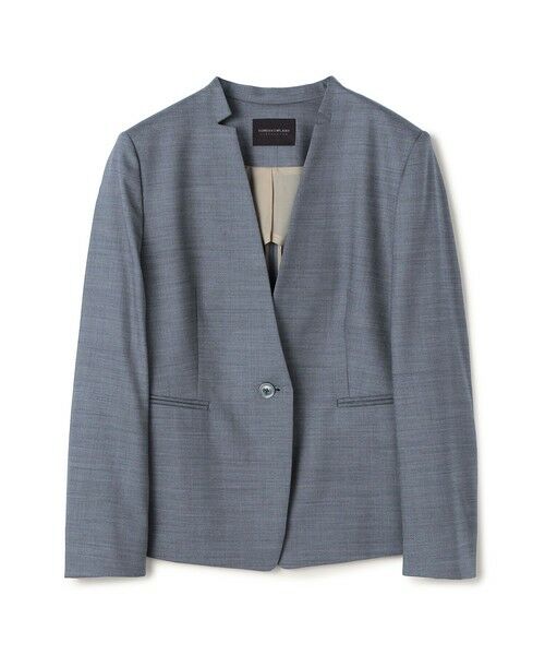 TOMORROWLAND / トゥモローランド ノーカラージャケット | 【一部WEB先行予約】シャイニーシャーク キザミカラージャケット（67 グレーブルー）