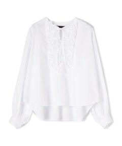 TOMORROWLAND / トゥモローランド シャツ・ブラウス（半袖以外） | ホワイトコンビネーション フリルブラウス