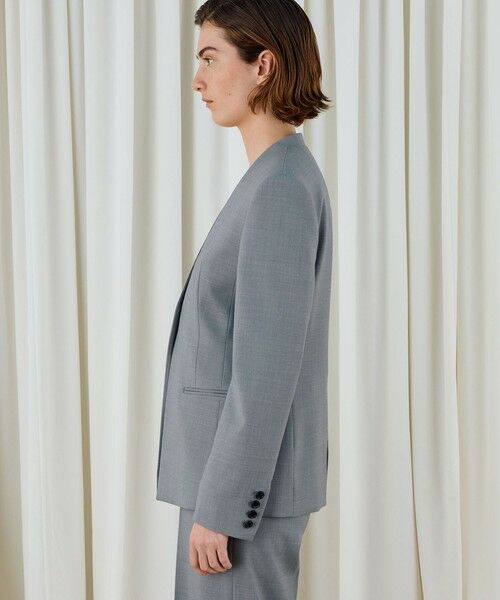 TOMORROWLAND / トゥモローランド ノーカラージャケット | ポリエステルウールバラシャ Vカラージャケット | 詳細13