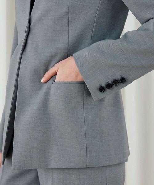 TOMORROWLAND / トゥモローランド ノーカラージャケット | ポリエステルウールバラシャ Vカラージャケット | 詳細19