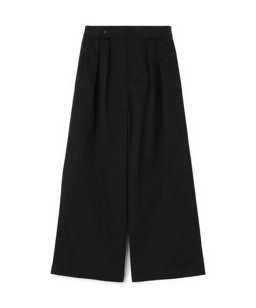 TOMORROWLAND/トゥモローランド ドライコットンチノ ツータックワイドパンツ 19 ブラック 32(5号)