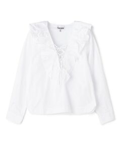 TOMORROWLAND / トゥモローランド シャツ・ブラウス（半袖以外） | GANNI COTTON POPLIN RUFFLE Vネックブラウス