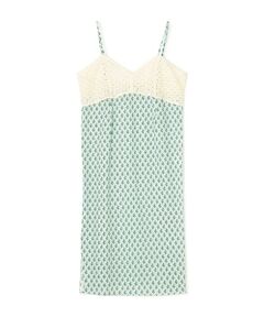 TOMORROWLAND / トゥモローランド ミニ丈・ひざ丈ワンピース | リバティプリントレース キャミソールワンピース