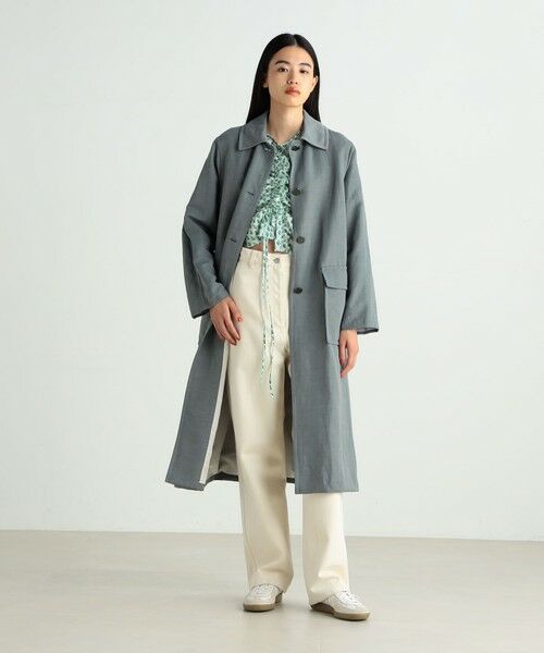 TOMORROWLAND / トゥモローランド ステンカラーコート | リネンナイロンヴィンテージギャバジン ステンカラーコート | 詳細1