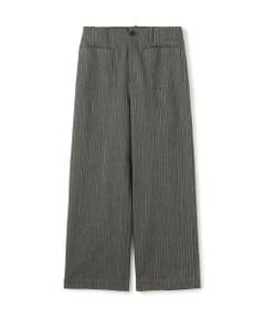セール】 ストライプギャバ タックワイドパンツ （その他パンツ