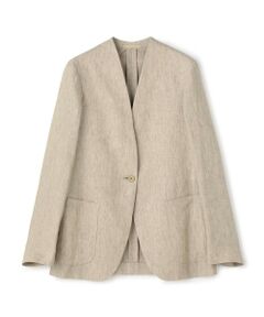 TOMORROWLAND / トゥモローランド ノーカラージャケット | CARUSO リネンノーカラージャケット