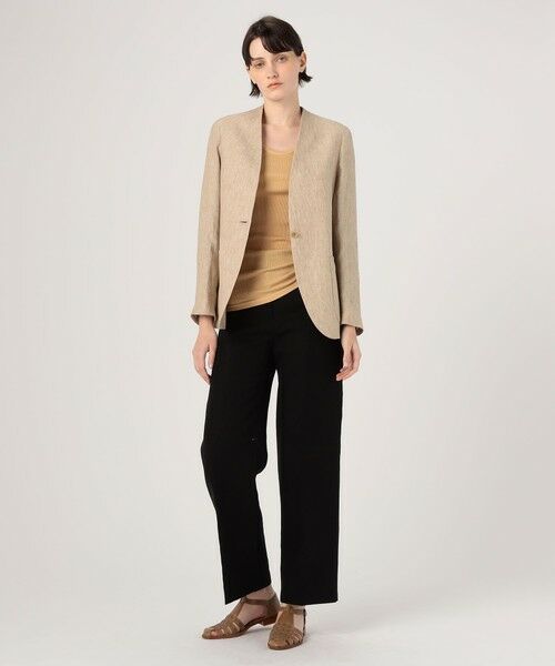 TOMORROWLAND / トゥモローランド ノーカラージャケット | CARUSO リネンノーカラージャケット | 詳細1