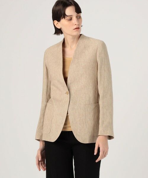 TOMORROWLAND / トゥモローランド ノーカラージャケット | CARUSO リネンノーカラージャケット | 詳細2