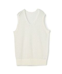 TOMORROWLAND / トゥモローランド ベスト | オープンワークリネン Vネックベスト