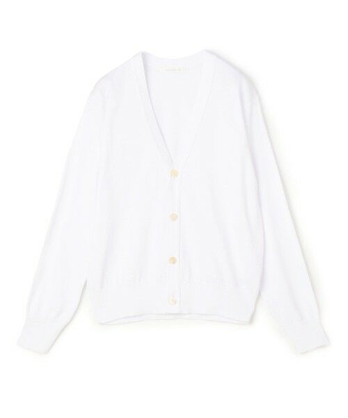TOMORROWLAND/トゥモローランド エクストラファインゲージコットン Vネックカーディガン 11 ホワイト F