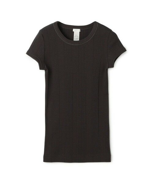 TOMORROWLAND / トゥモローランド Tシャツ | コットンランダムリブ フレンチスリーブプルオーバー(17 チャコールグレー)