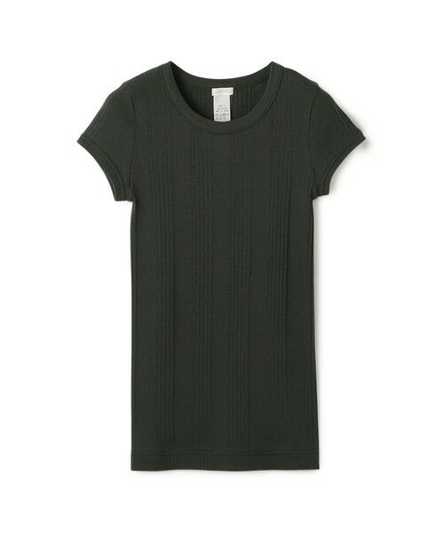 TOMORROWLAND / トゥモローランド Tシャツ | コットンランダムリブ フレンチスリーブプルオーバー(57 カーキ)