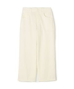 コットンホワイトデニム セミワイドパンツ 　アイボリー トゥモローランド コットンホワイトデニム セミワイドパンツ （デニムパンツ