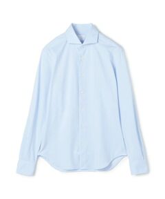 XACUS ナイロンポリウレタン ワイドスプレッドカラーシャツ