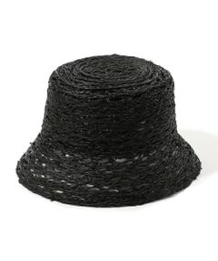 KIJIMA TAKAYUKI RAFFIA HONEYCOMB BRAID BUCKET HAT