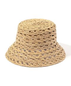 KIJIMA TAKAYUKI RAFFIA HONEYCOMB BRAID BUCKET HAT