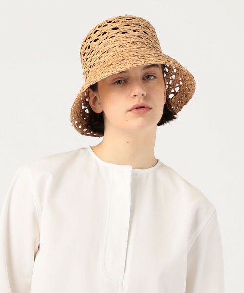 KIJIMA TAKAYUKI RAFFIA HONEYCOMB BRAID BUCKET HAT （キャップ 