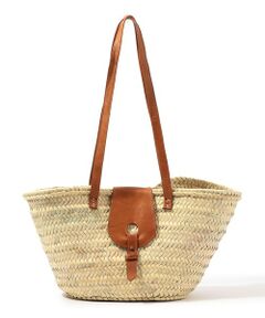 TOMORROWLAND / トゥモローランド その他小物 | KECH LES ESSENTIELS RAFFIA FLAP SM レザーハンドルかごバッグ