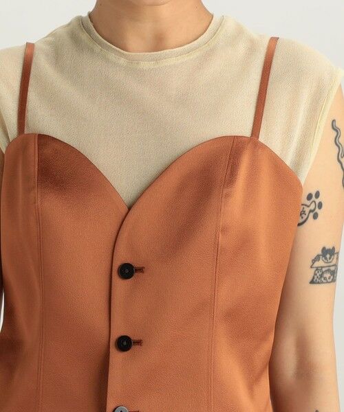 TOMORROWLAND / トゥモローランド ベスト | エンボスサテン ビスチェ | 詳細7