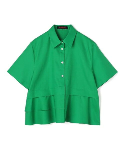 TOMORROWLAND / トゥモローランド シャツ・ブラウス | タイプライターダブルクロス アシンメトリックフリルシャツ（55 グリーン）