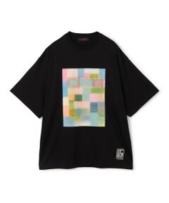 CABaN スビンコットン モザイクプリントTシャツ