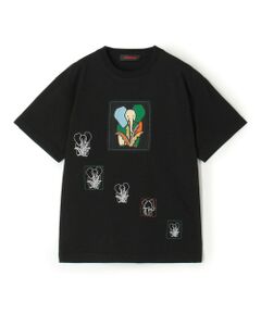 CABaN ドライスビンコットン ELEPHANTマーチエンブロイダリーTシャツ