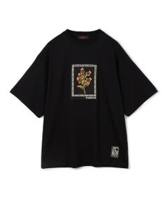 CABaN スビンコットン ビンテージフラワーエンブロイダリーTシャツ