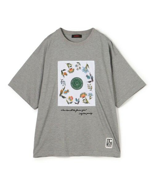 CABaN スビンコットン フラワーサークルプリントTシャツ