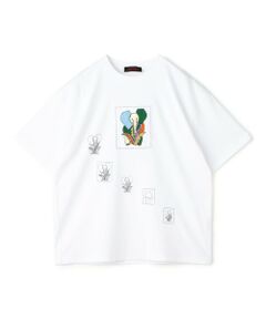 CABaN ドライスビンコットン ELEPHANTマーチエンブロイダリーTシャツ