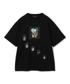 CABaN ドライスビンコットン ELEPHANTマーチエンブロイダリーTシャツ